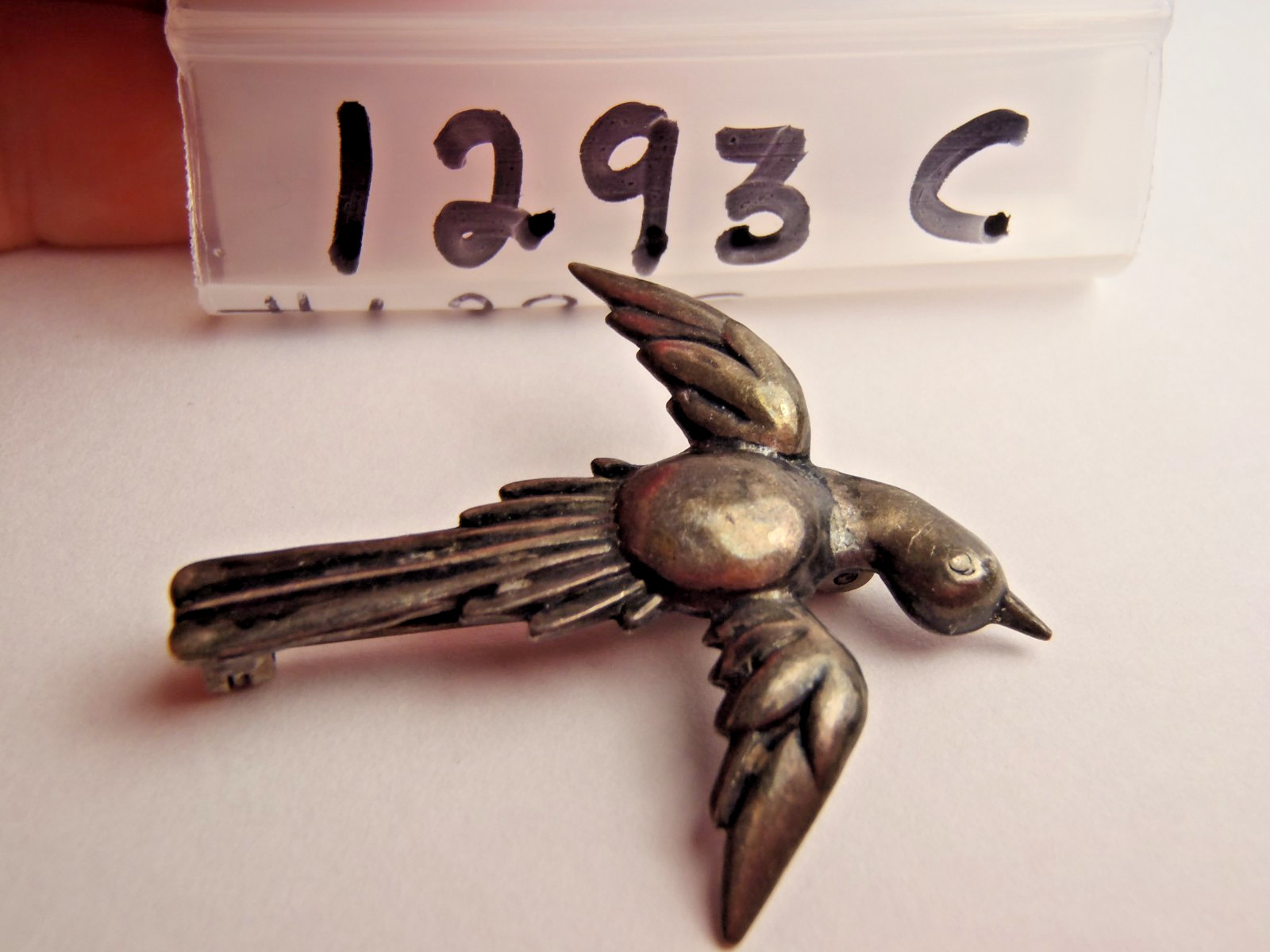 925 Sterling Silver Antique Art Deco Holy Spirit Pin Brooch