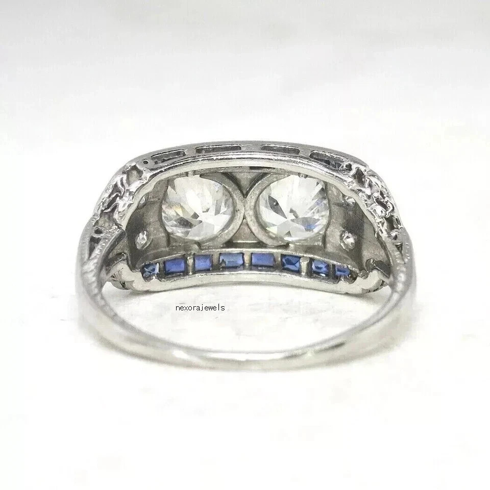 3.05Ct Art Deco Vintage Style Lab Created Diamond Wedding 14K White Gold FN Ring