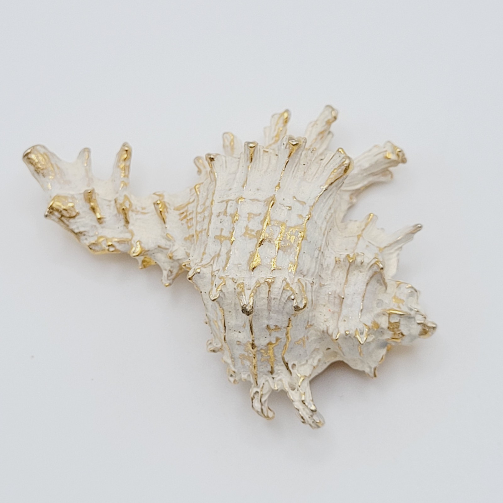 Zentall Gilded Branched Ramose Murex Spiked Conch Vintage Brooch Pin Rare