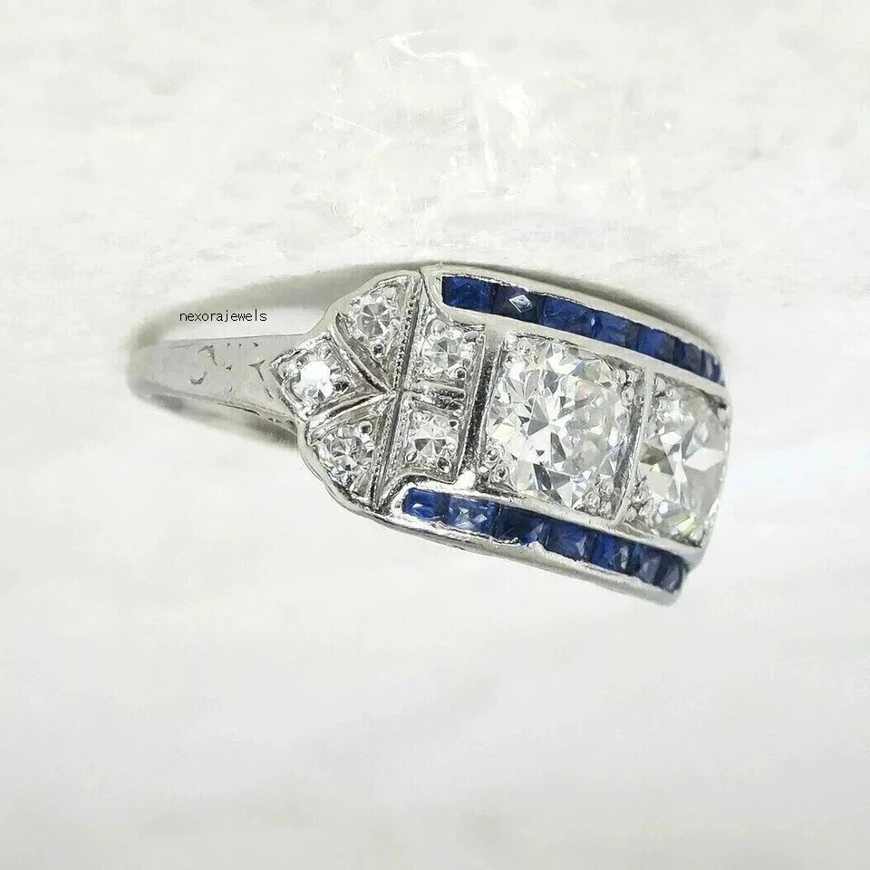 3.05Ct Art Deco Vintage Style Lab Created Diamond Wedding 14K White Gold FN Ring