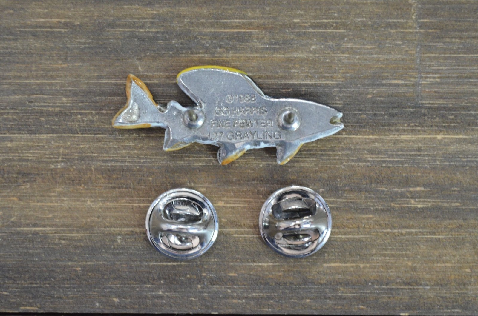 GG Harris Grayling Brooch Pin #127 Wildlife Collectibles Pewter 1988 Salmon Fish