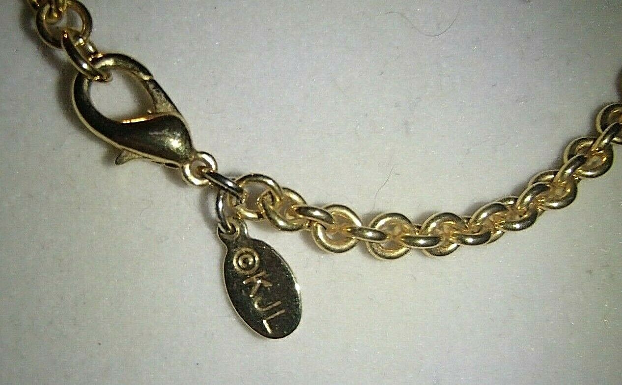 VINTAGE Kenneth Jay Lane signed Designer Chain 28″ Long with Matching Earrings