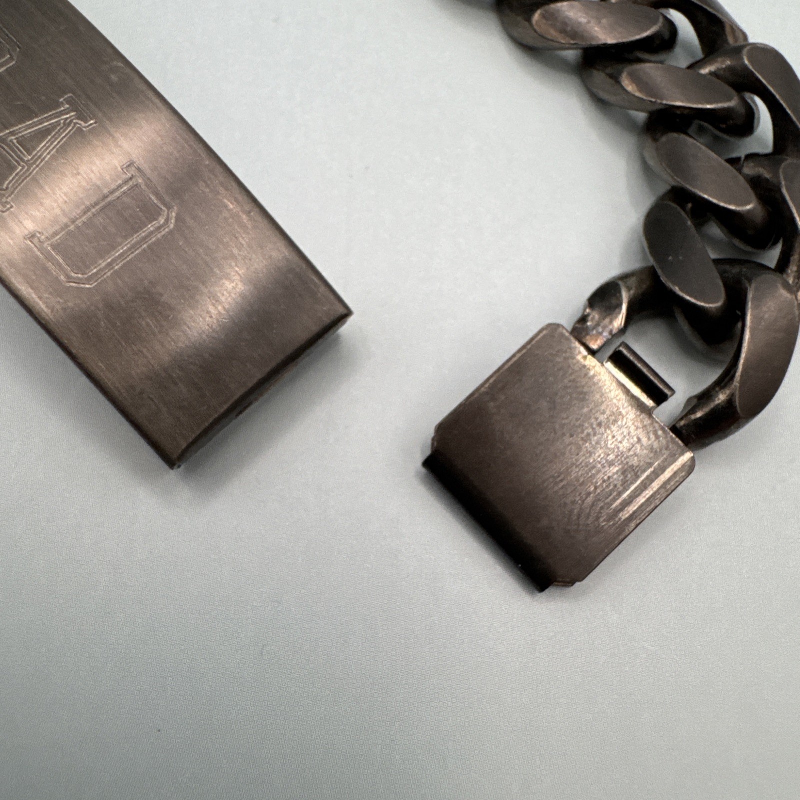 Custom “BRAD” Stainless Steel Mens Link Bracelet With Secret May 17, 1974 Date
