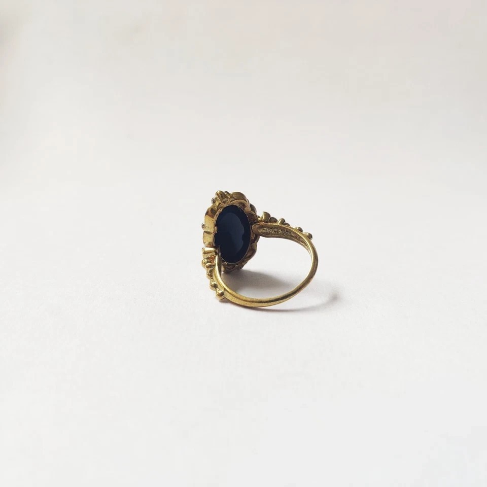 Art Deco Style Victorian handmade Black onyx Wedding Anniversary 925 Silver Ring