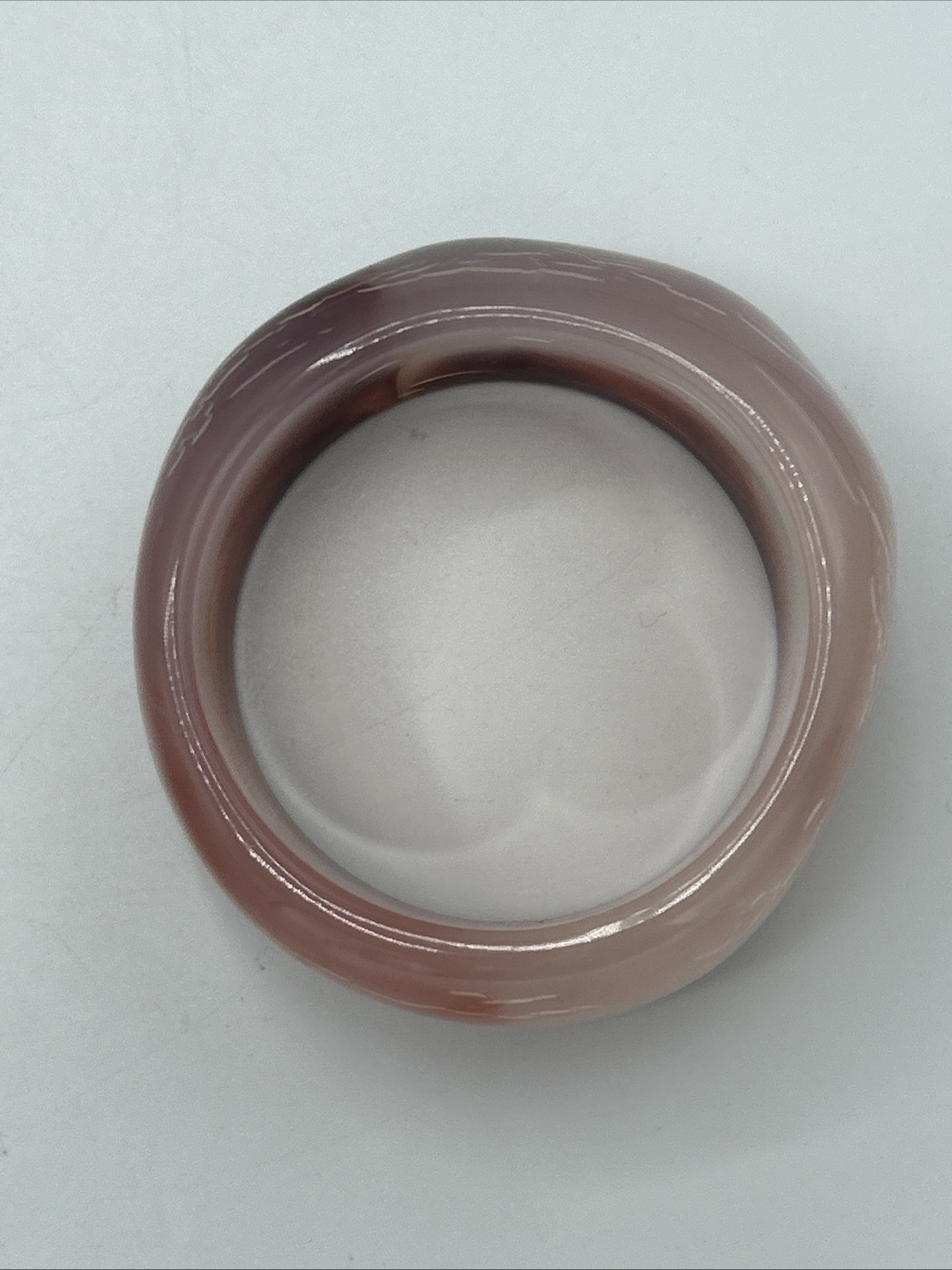 Vtg Lucite Plastic Redish Brown Chunky Bangle Bracelte inside 8″