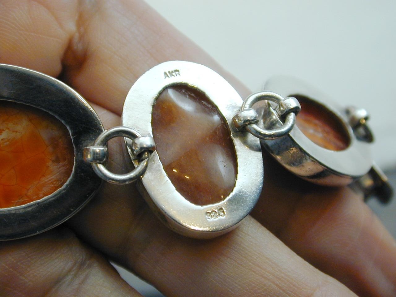 Amy Kahn Russell AKR Bracelet Agate Jade Shades Of Peach Rust