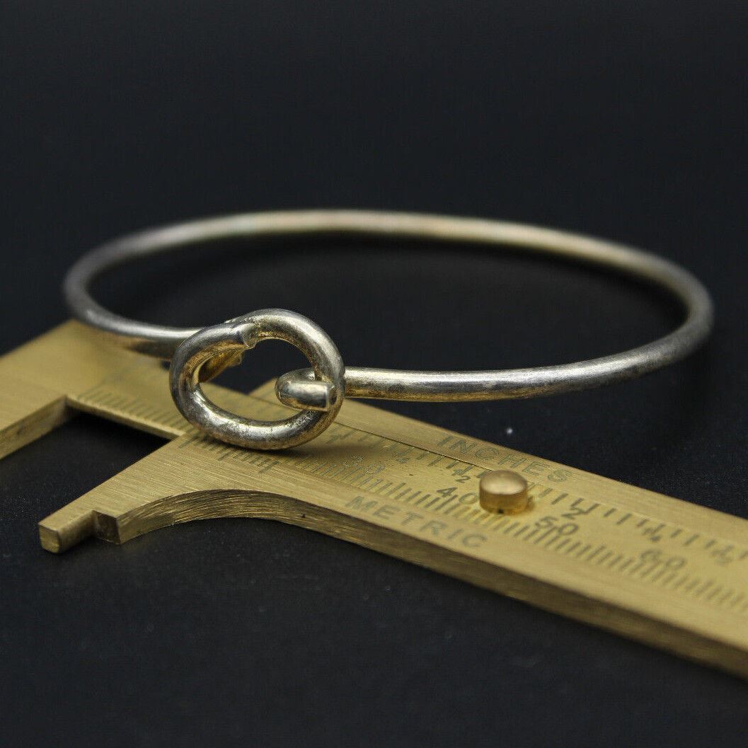 Solid Plain Bold Round Mexio Vintage 925 Sterling Silver Women’s Bangle Bracelet