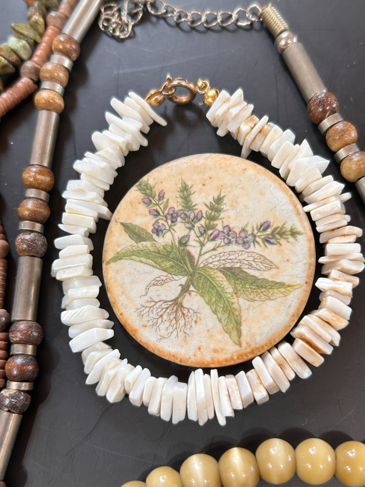 VTG Cottagecore 12 pc Jewelry Mix Nature Boho Necklaces Bracelets Ring Pendant