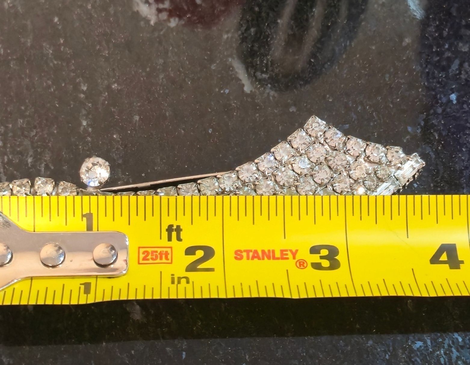 Vintage Crystal brooch Sword or scarf pin glass Rhinestone jewelry elegant gift