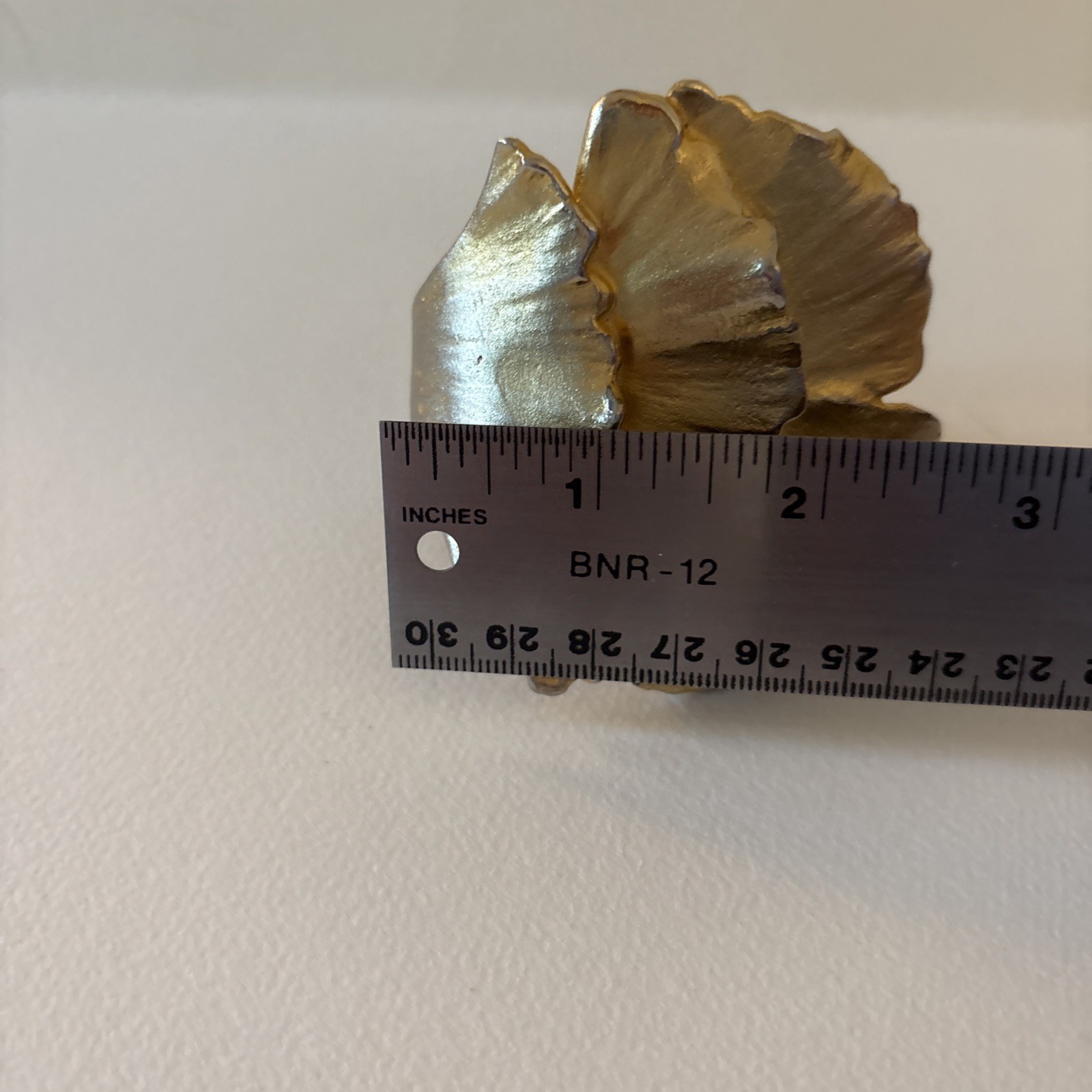 Les Bernard Ginkgo Leaf Vintage Gold Plate/Toned Cuff Bracelet