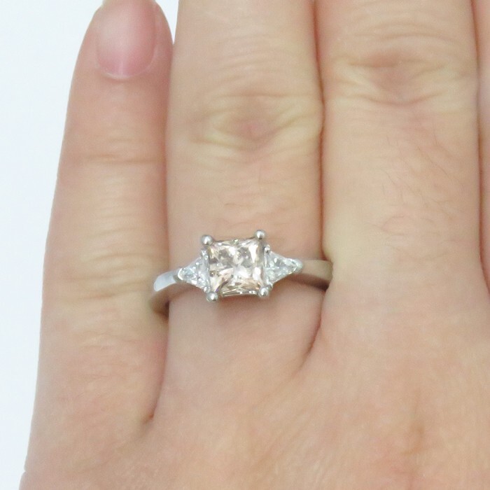 NYJEWEL 14k Gold 1.75ct Champagne & White Diamond Ring