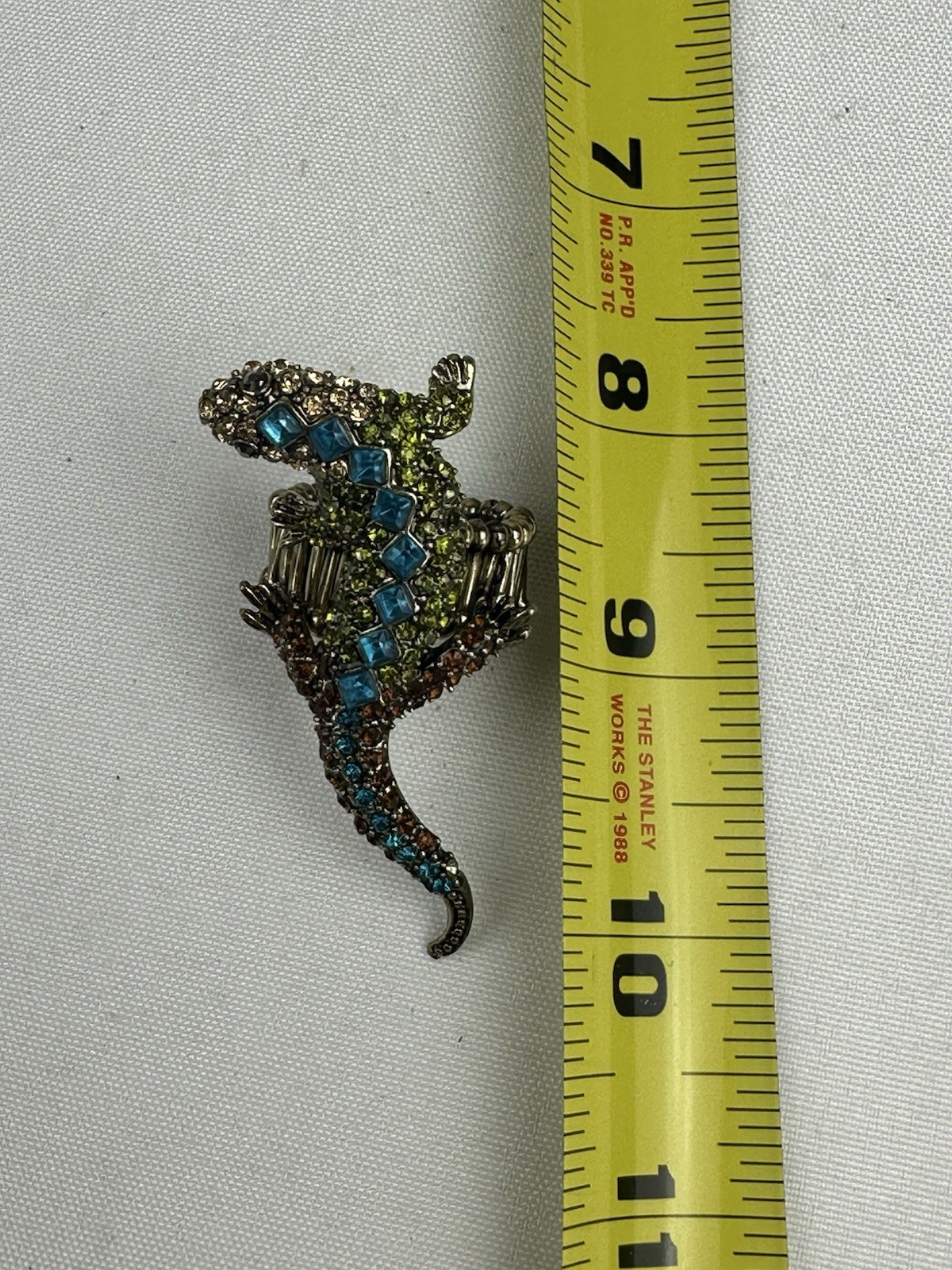 Stretch Band Ring Lizard Gecko Salamander Rhinestones Multicolor OSFA
