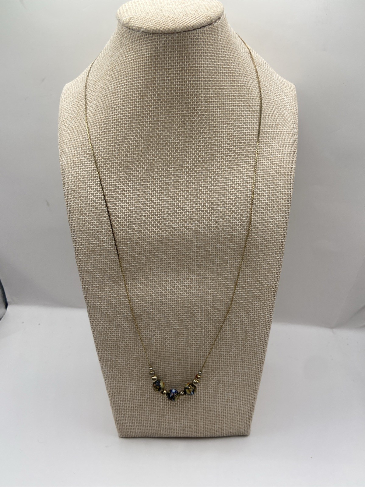 2.97 Vintage necklace, gold tone, chain, cloisonne charms