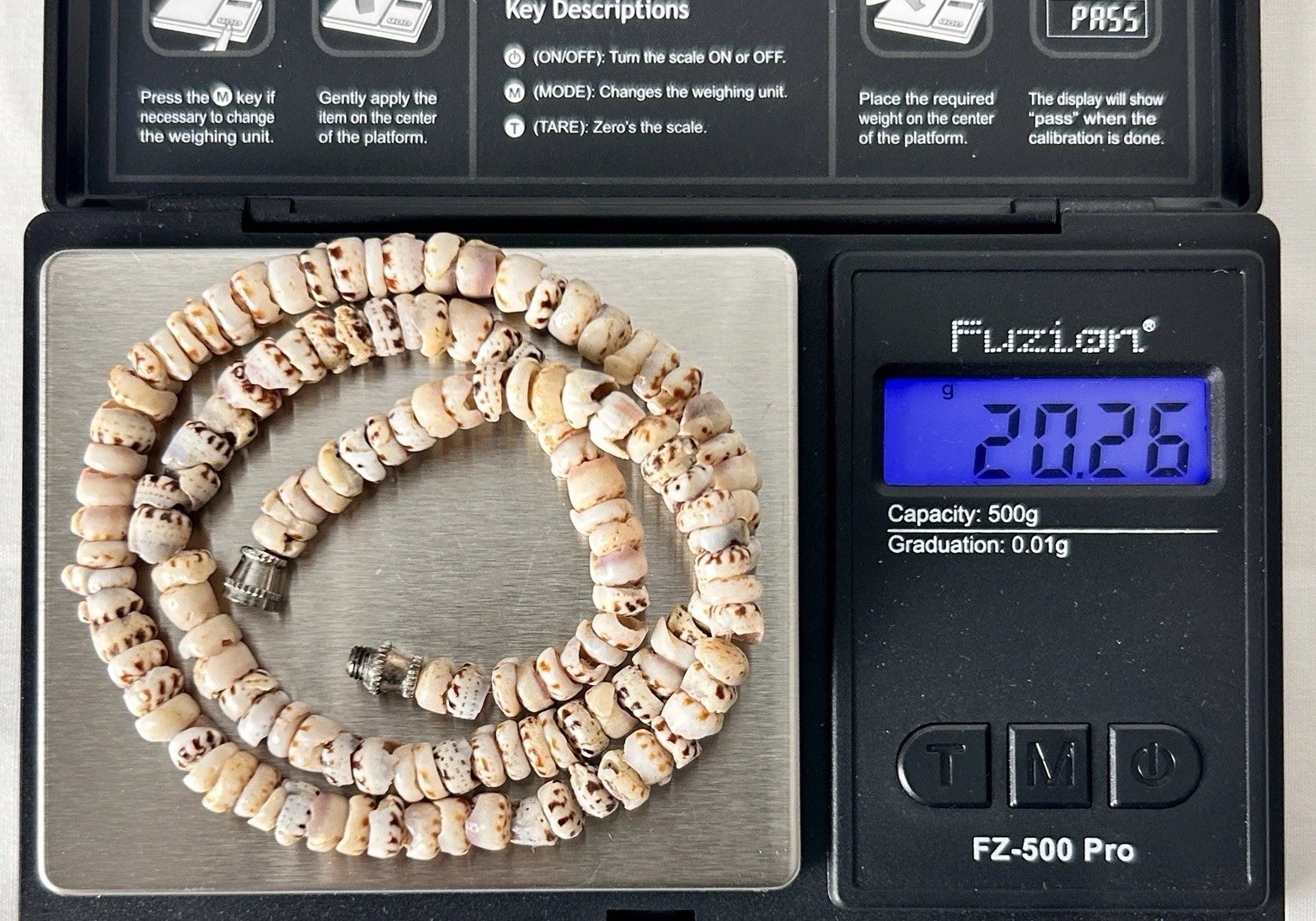 Vintage Puka Shell Necklace 16 In Silver Tone Clasp 70s Hawaii Surfer
