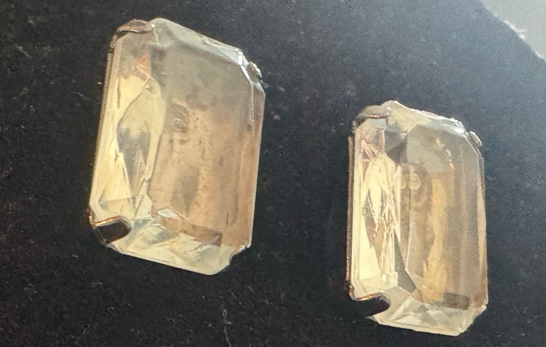 Vintage Clear Faceted Moonstone Quartz Post Earrings – 1950s Cocktail