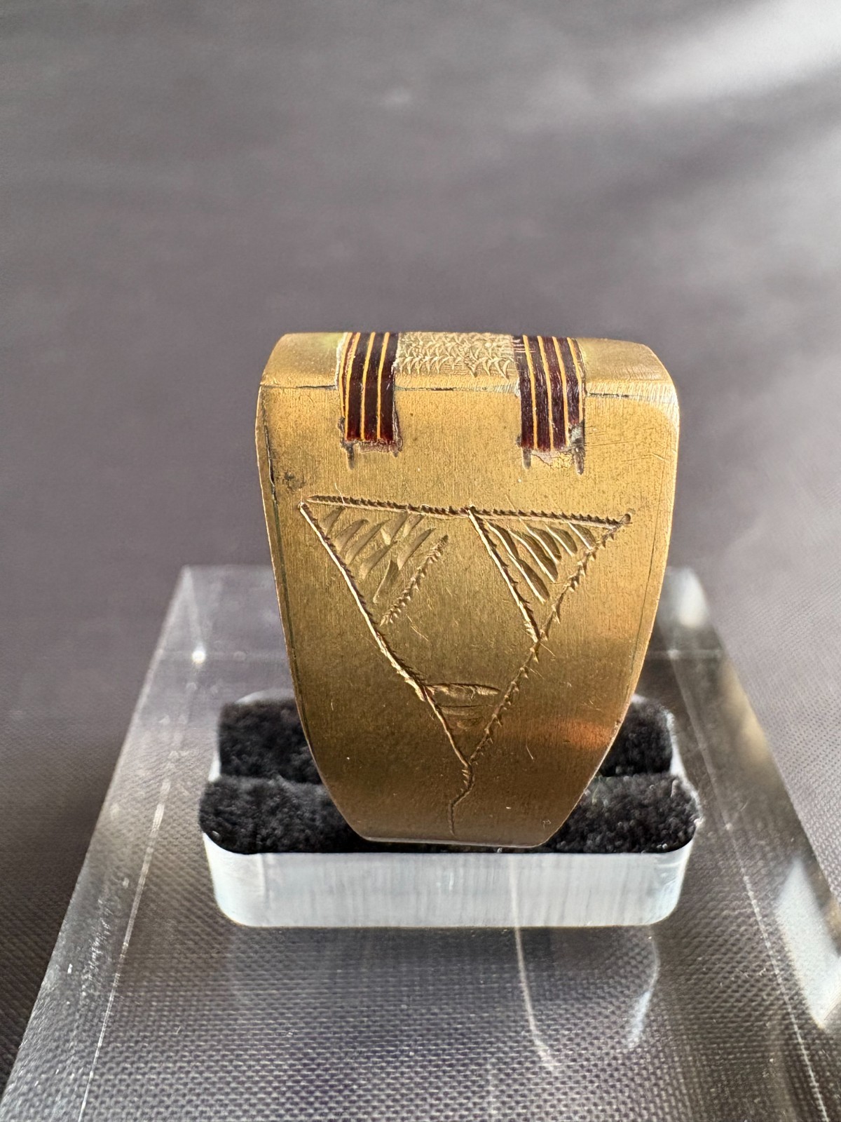 Vintage Moroccan Tuareg Brass Ring Berber Sahara Handmade Ring Size 9.75 US