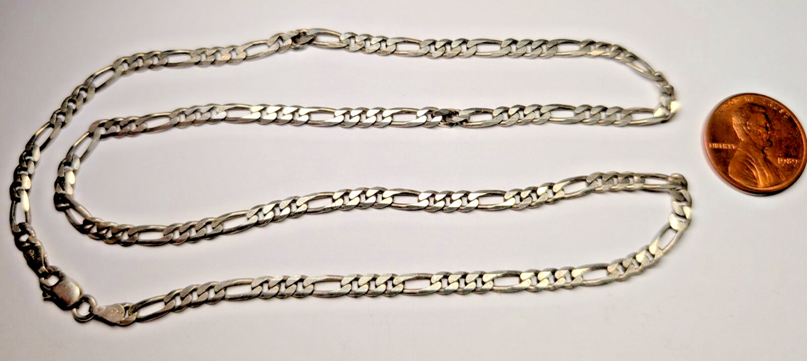 VINTAGE STERLING SILVER NECKLACE HALLMARKED 925 ITALY 19 3/4″ LONG