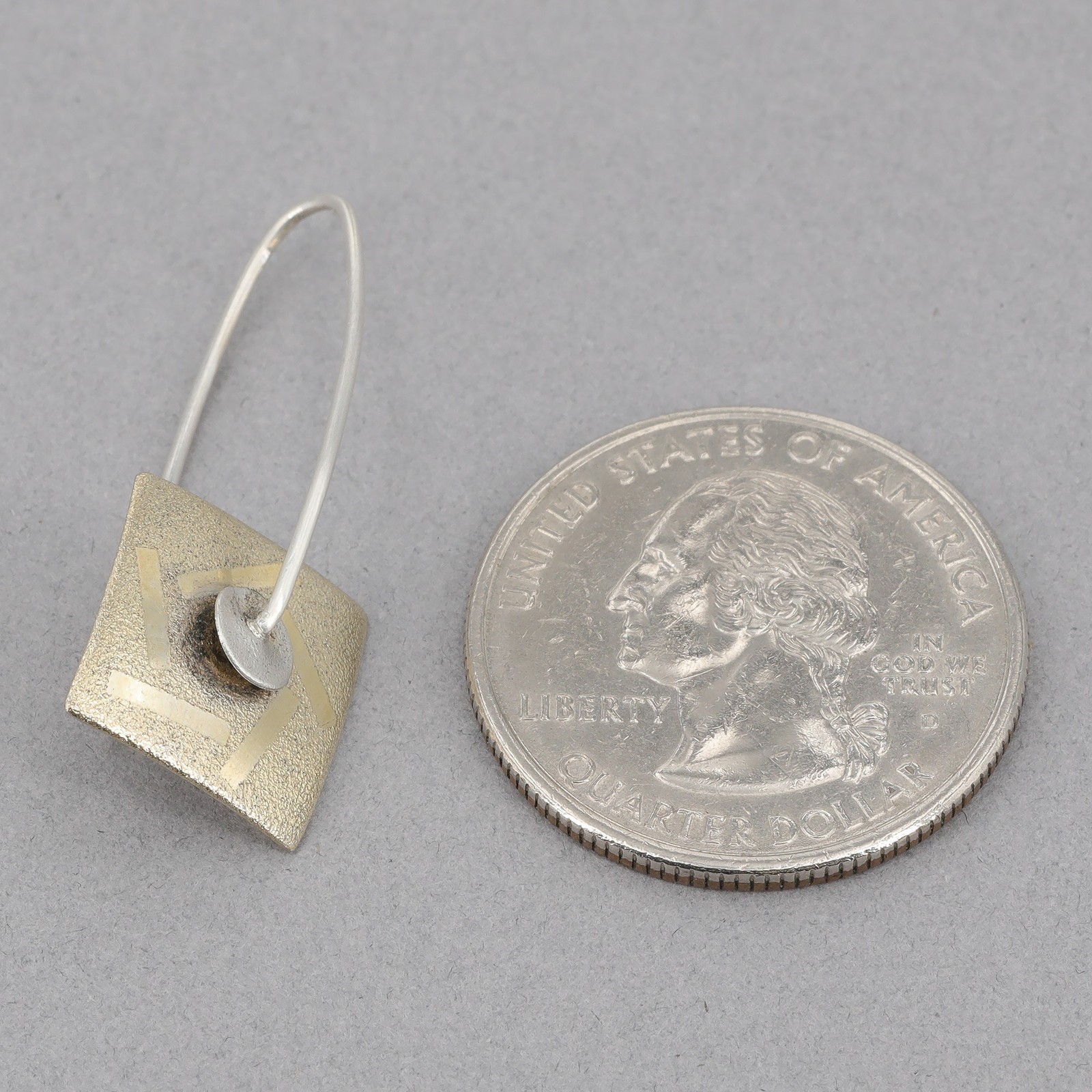 Vintage Lewis & Heubner Handcrafted Sterling Silver Modernist Kinetic Earrings