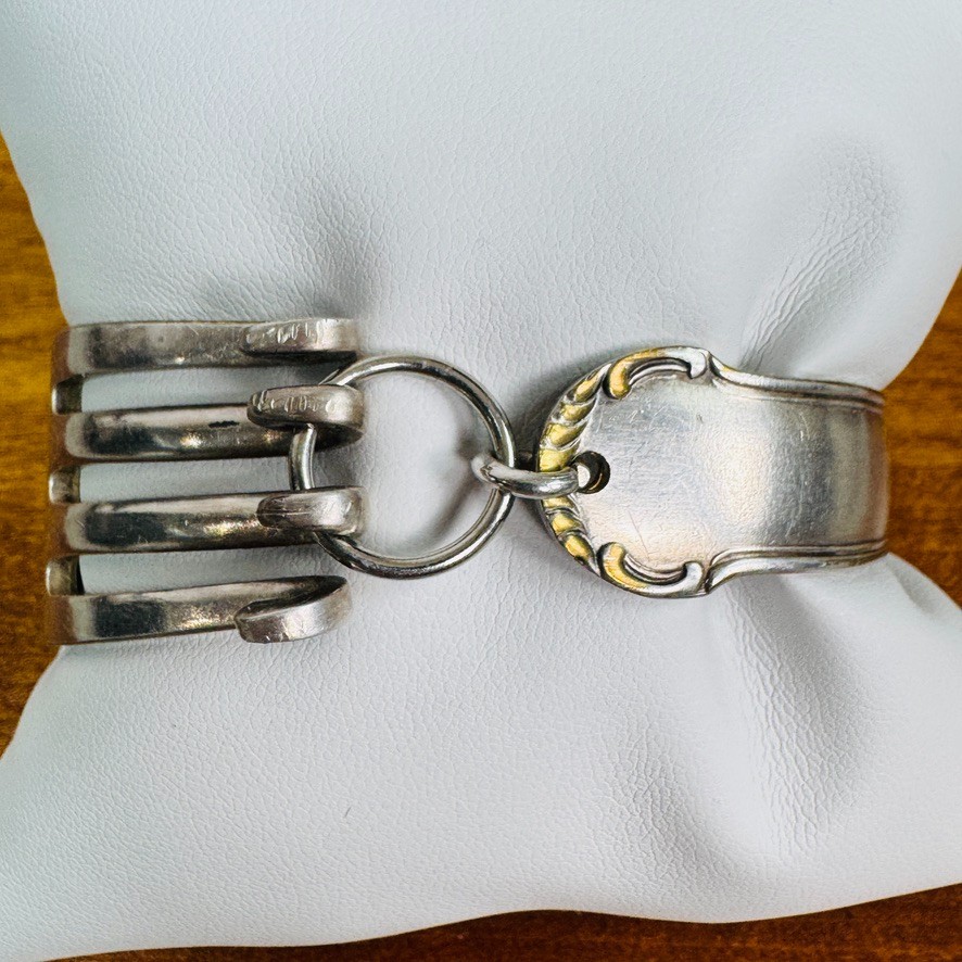 Vintage Silverware Curled Tip Fork Bangle Silverplate Bracelet