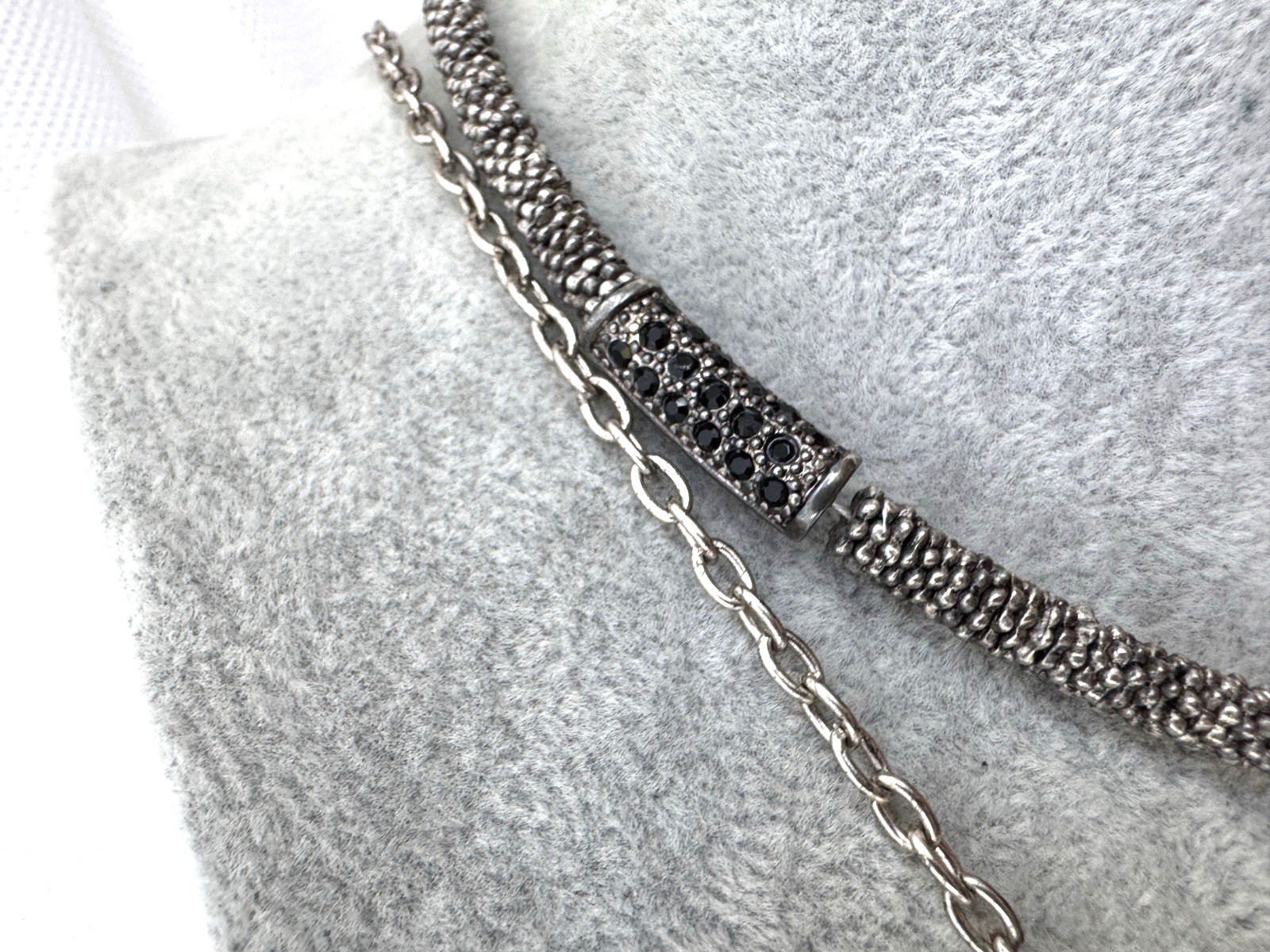 Modernist Necklace STACK Marcasite black Jewelry Lot VTG y2k 2000s Goth Gunmetal