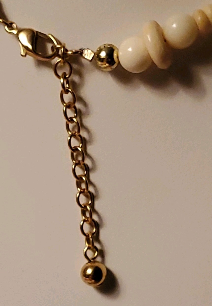 Vintage Tribal Necklace Carved Beads Gemstones Ethnic Boho Statement 20″ 07