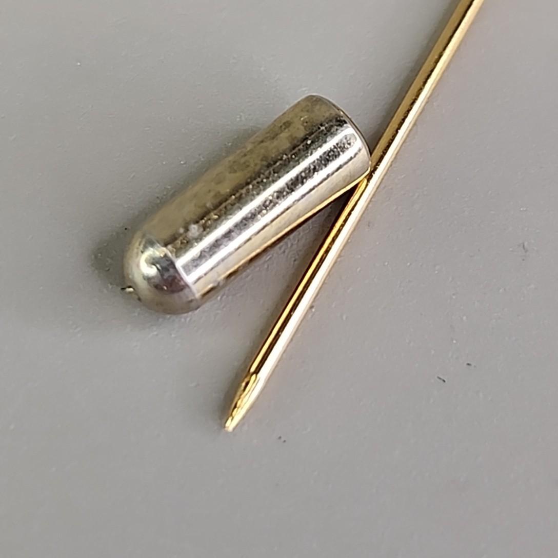 Vintage Flower Stick Pin Black Gold Plated 1cm Kappa Alpha Theta Sorority