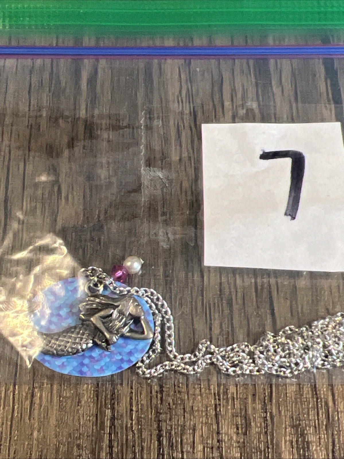 Vintage Mermaid Necklace Silver Toned Chain And Lobster Claw Clasp