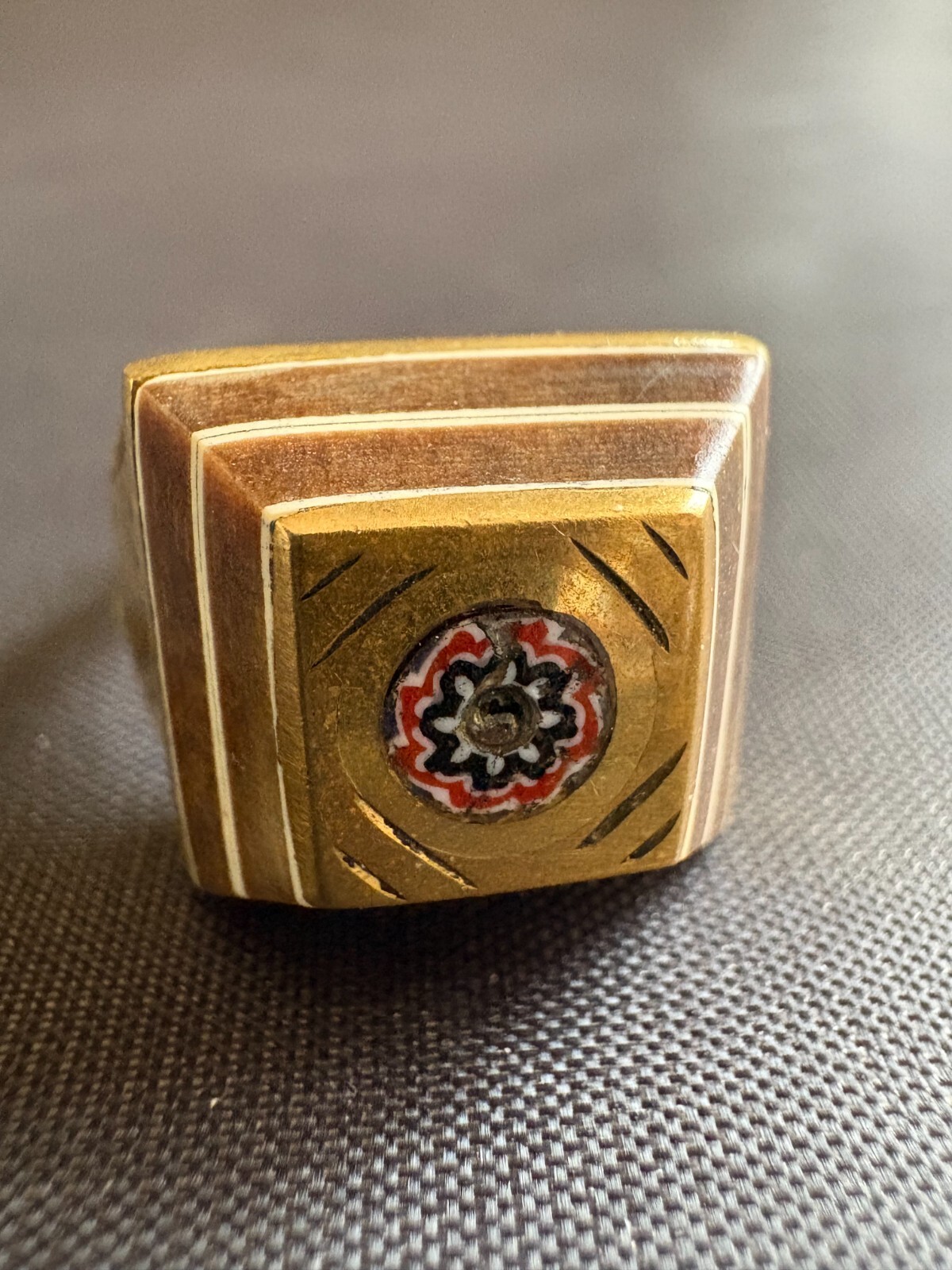 Vintage Moroccan Tuareg Brass Ring Berber Sahara Handmade Ring Brass Size 9.5 US