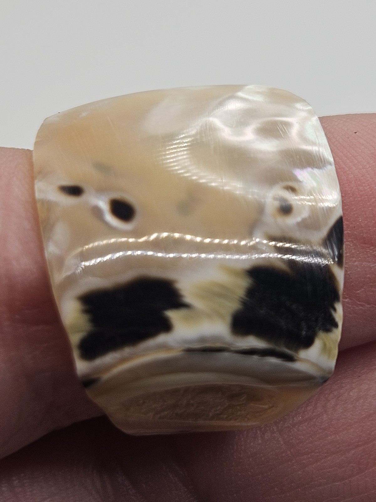 Vintage Natural Sea Shell Band Ring Size 5