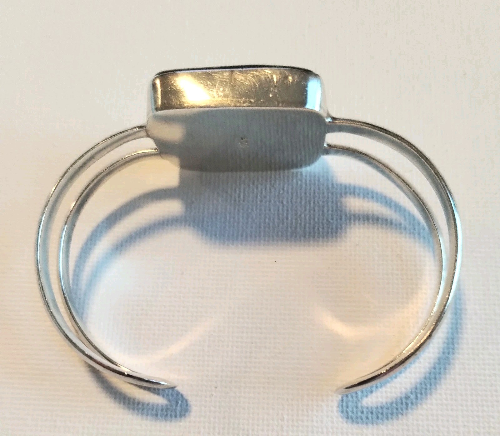 Handmade Small Purple Blue Dichroic Glass Sterling Silver Cuff Bracelet 6.5in