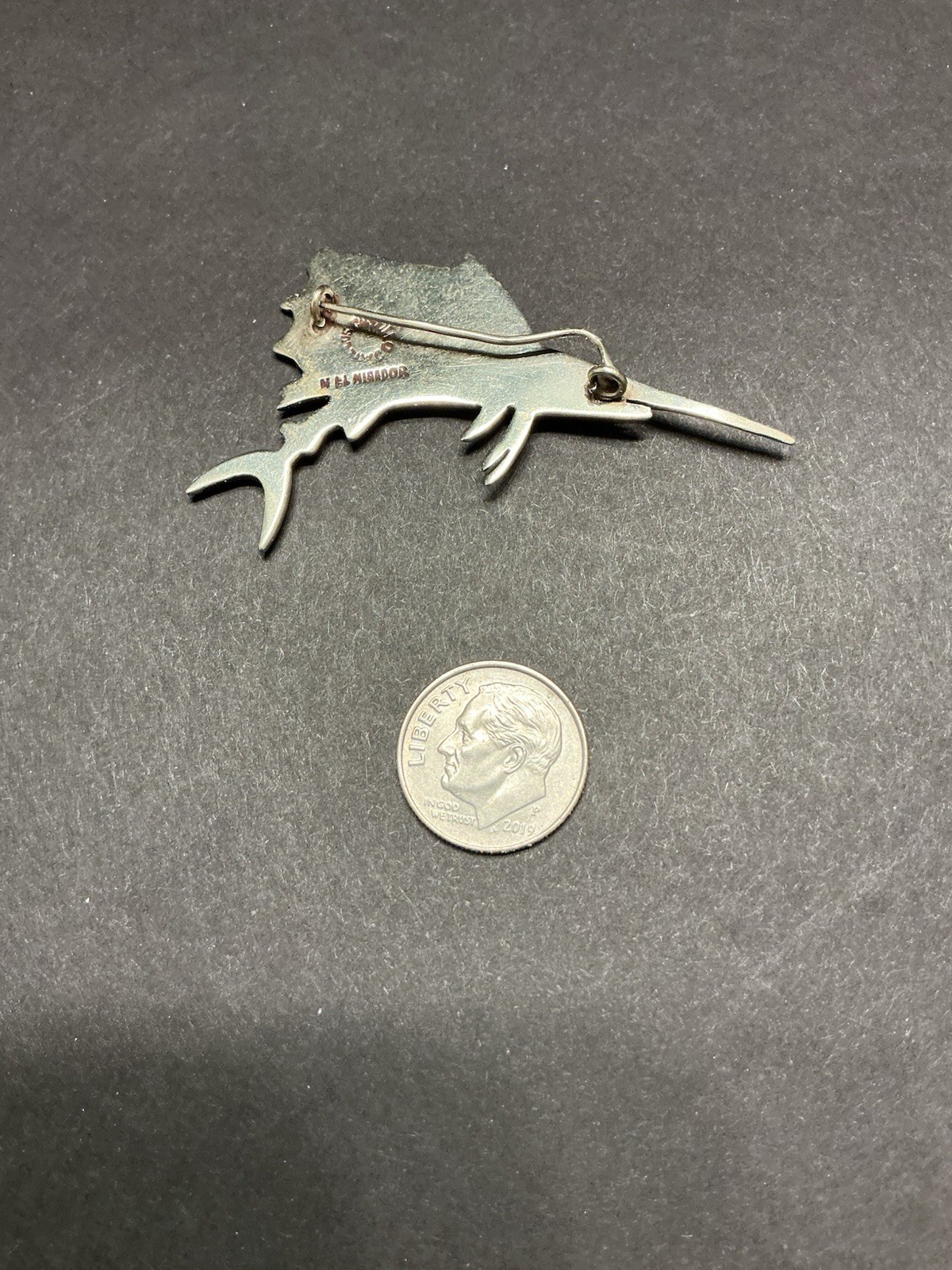 Vintage Brooch Swordfish Sailfish Mexico Signed M elMirador ~Los Castillo