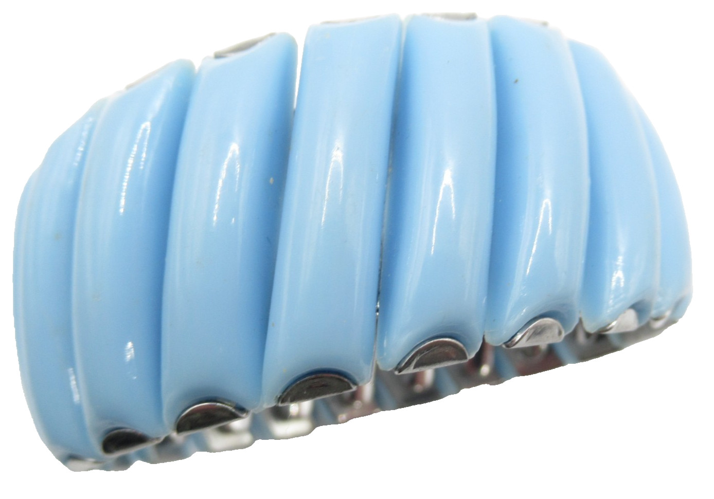 Blue Lucite or Thermoset Expansion Bracelet Signed Japan Vintage MCM