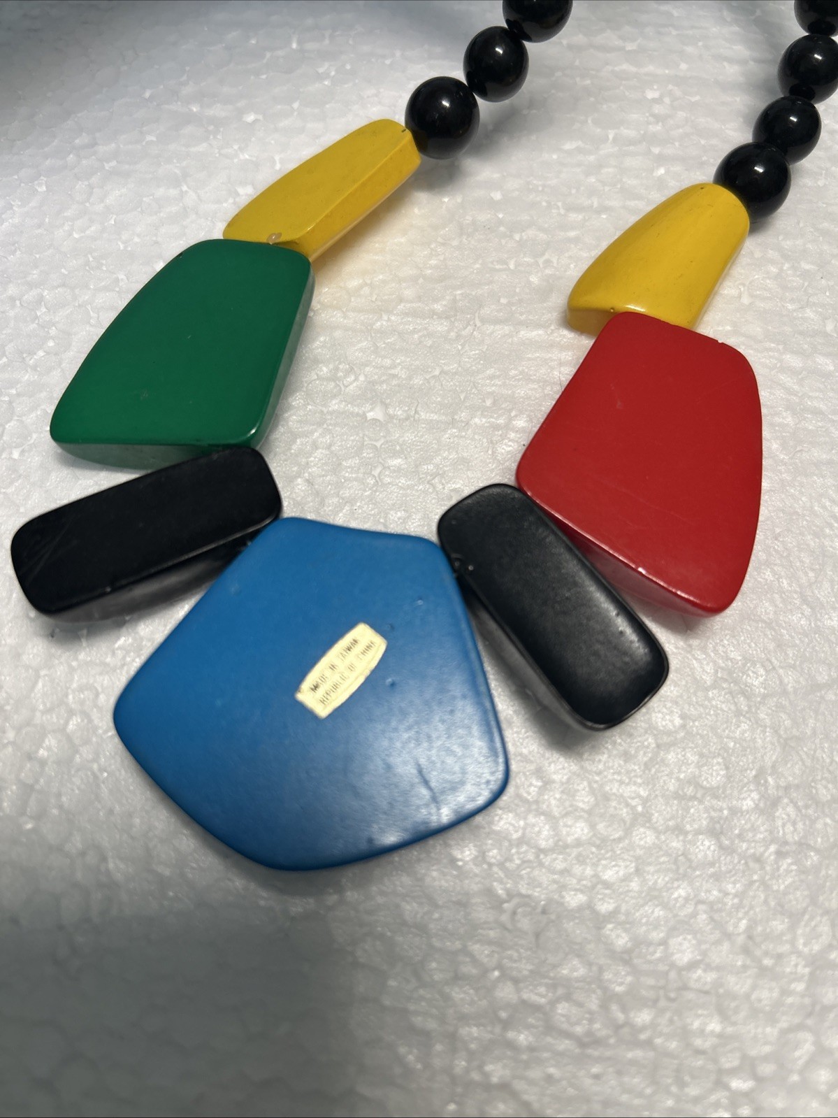 Vintage Retro Pop Art Modernist Necklace Made In Taiwan Republic of China 1980s