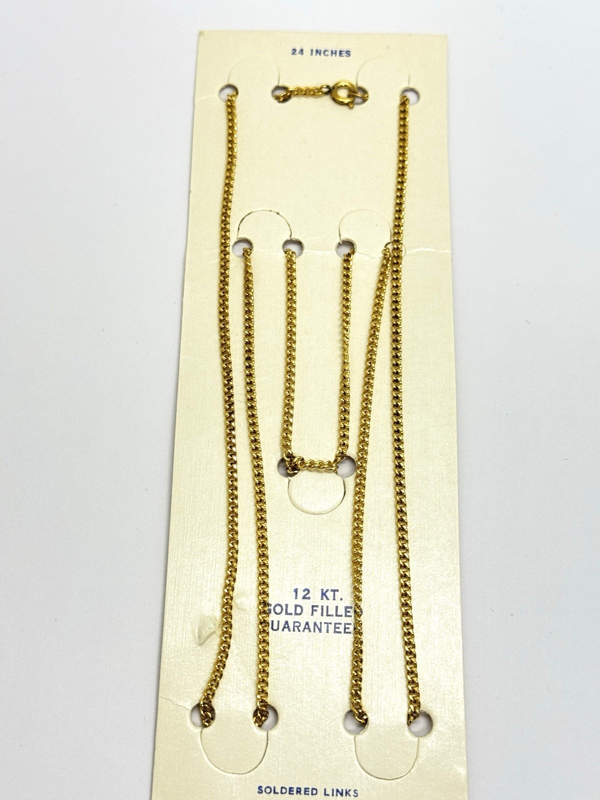 NEW (NOS) Gold Filled Chain Necklace 2mm 24″ SOLDERED LINKS