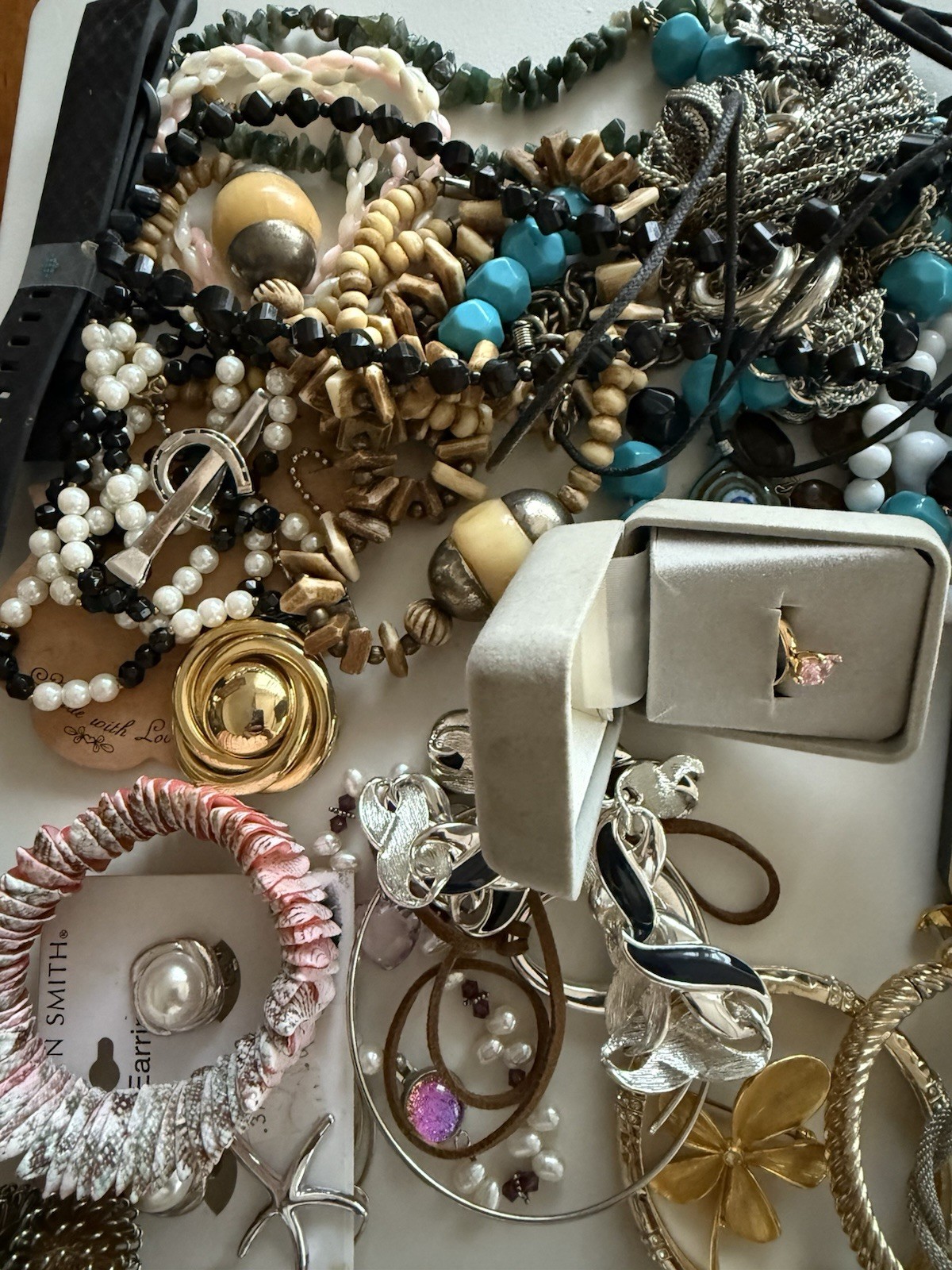 Over 3lbs Of Grandma’s Vintage Costume Jewelry Lot Old & New Basket Included!