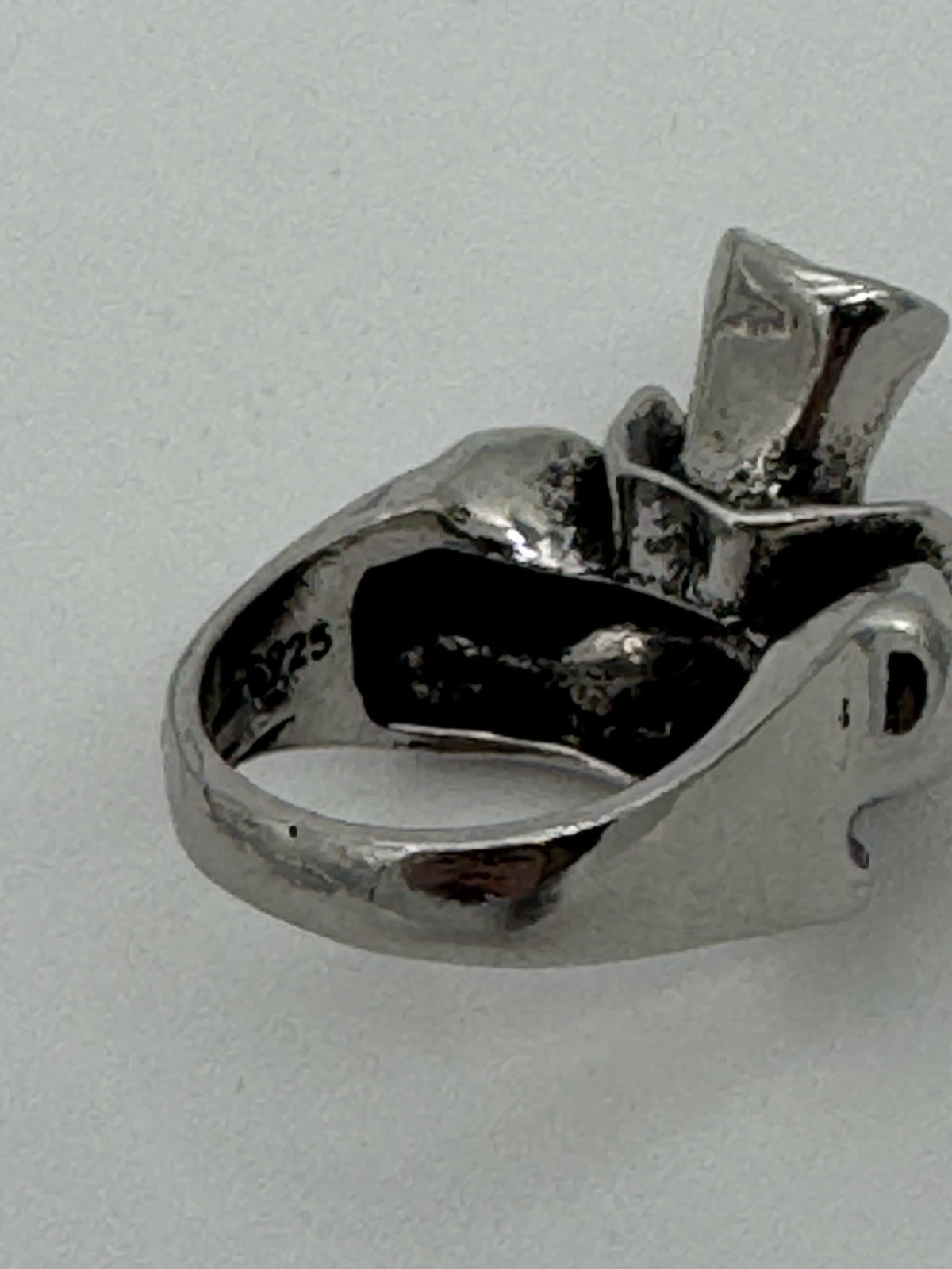 Vintage Funky Sterling Silver Steampunk Frog & Top Hat Ring Size 10-10.25