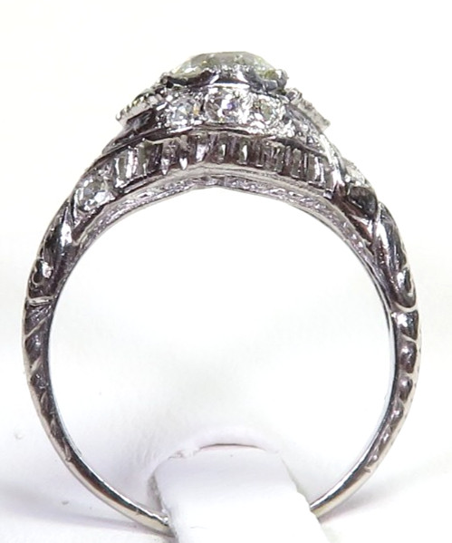 Antique Art Deco 1920’s Diamond Engagement Ring Plat Pall Ring Size 5.5 UK-K1/2