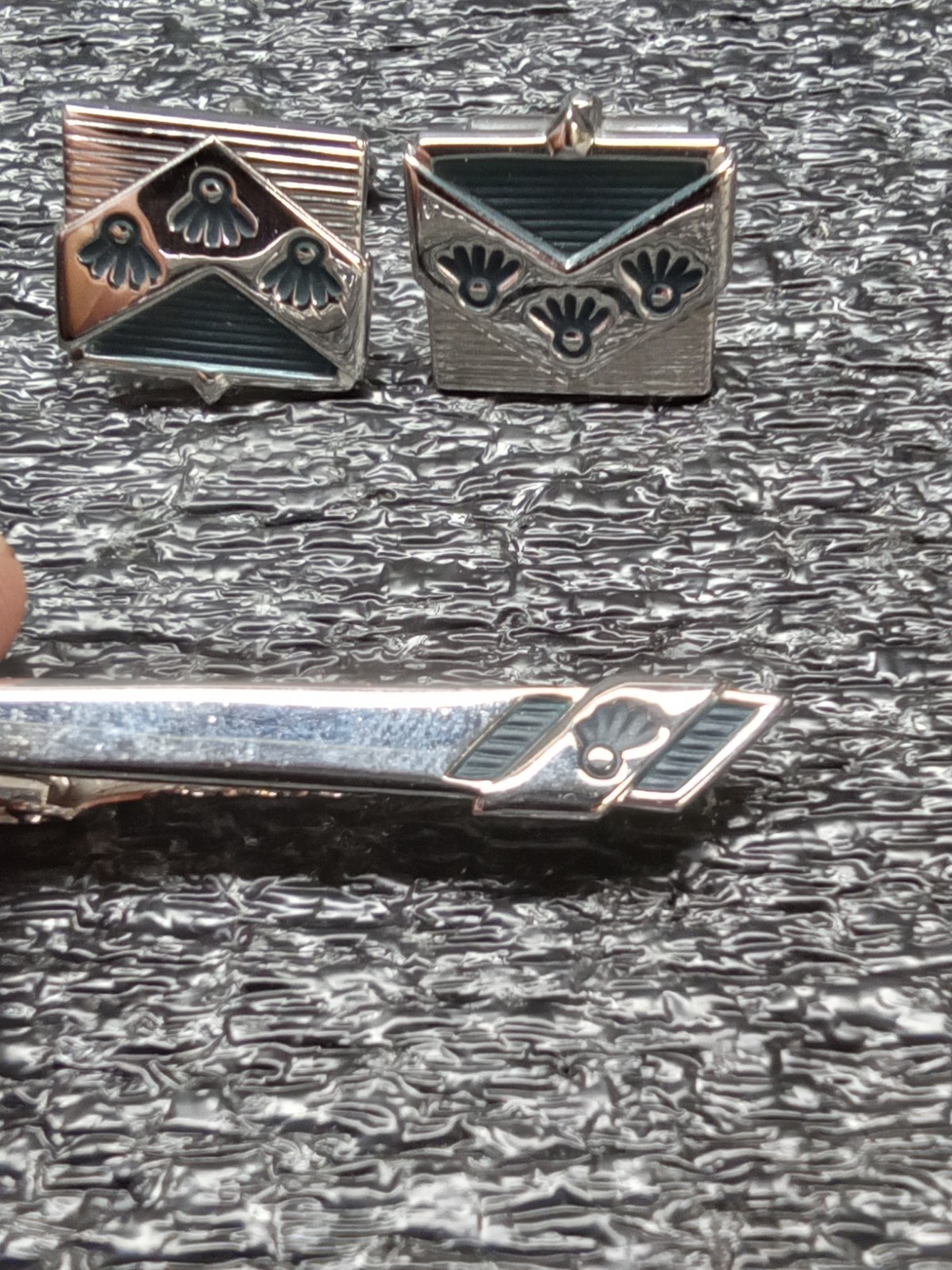 Vintage Anson Cuff Links And Tie Clip
