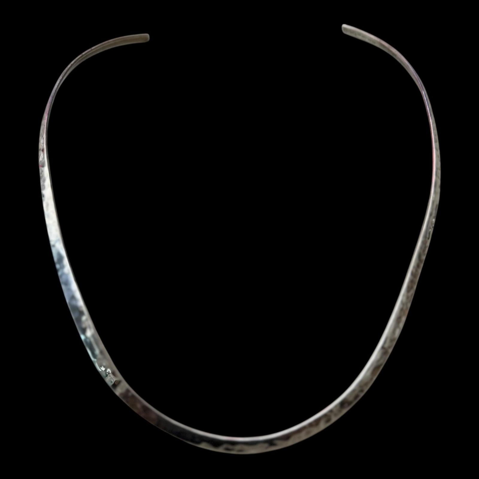 Mexico Sterling Hammered Torque Signed Dominique Dinouart