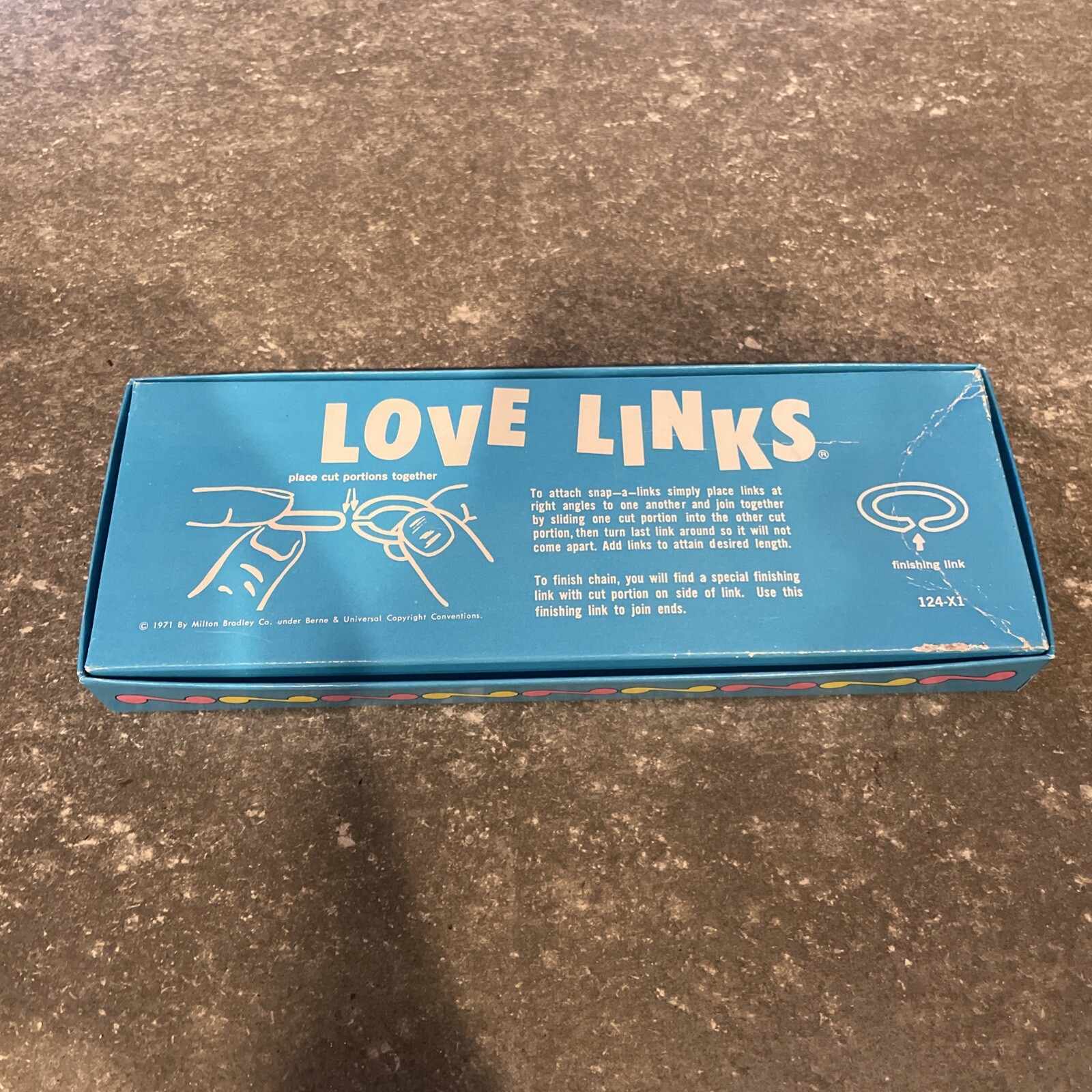Vintage 1971 Milton Bradley Love Links Jewelry Box Plastic