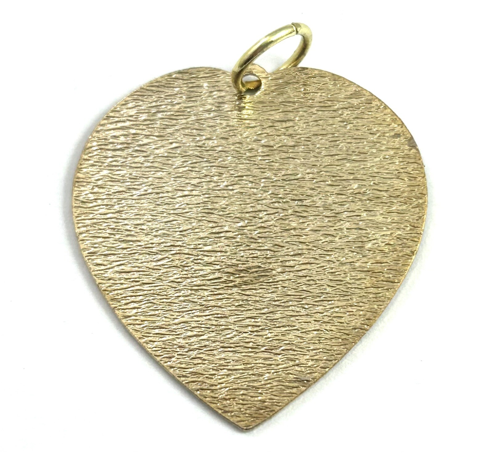 Vintage Heart Necklace Pendant Brushed Gold Tone Metal Love Gift Vintage Jewelry