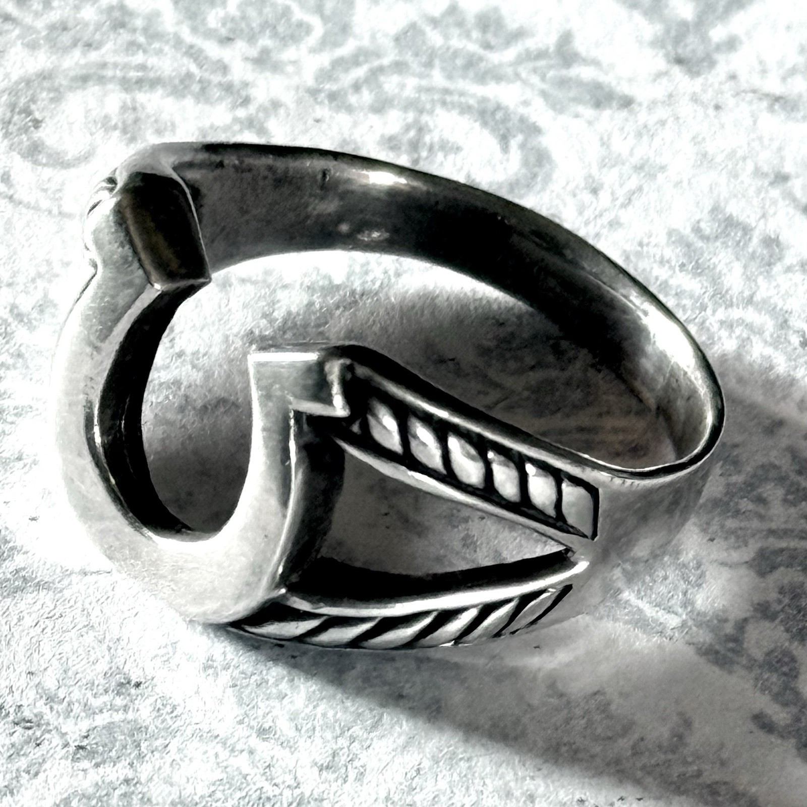 Horseshoe Ring Size 14 Sterling Silver Braided Western Rope Country Mens Gift