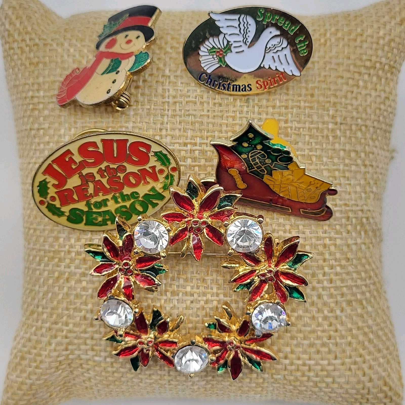 Fun Vintage Christmas Brooch Pin Jewelry Collection Enamel Rhinestone & More