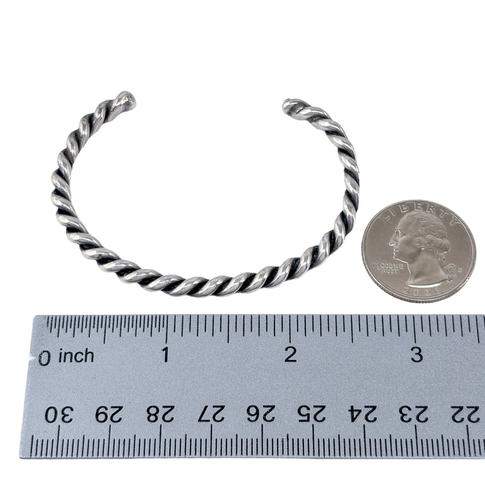 Southwest Twisted Wire Cuff Bracelet | Vintage Sterling Silver 925 | 6.5″