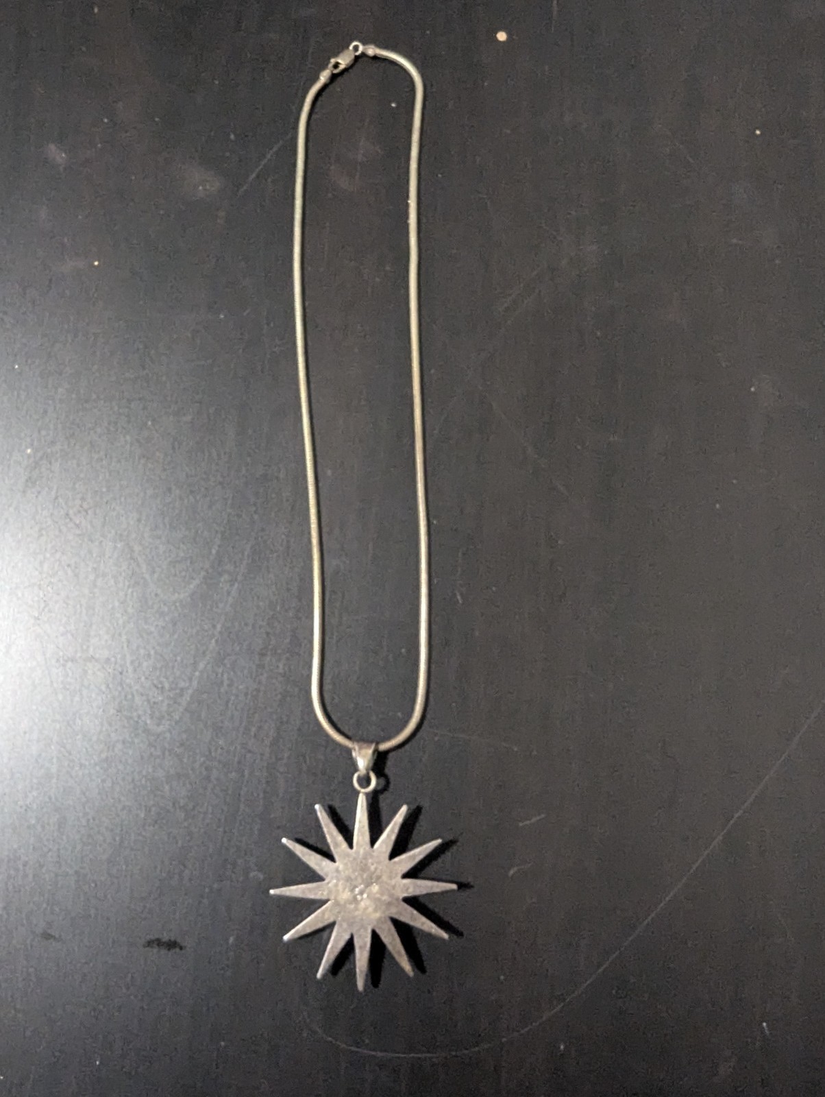 Large Southwestern 925 Sterling Silver Natural Crimson Red Sun Pendant