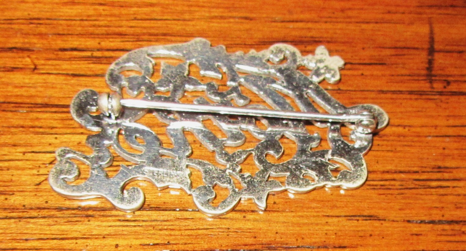 STERLING SLVER MARCASITE “MOTHER” PIN BROOCH VINTAGE w BOX; 2″ x 1.25″