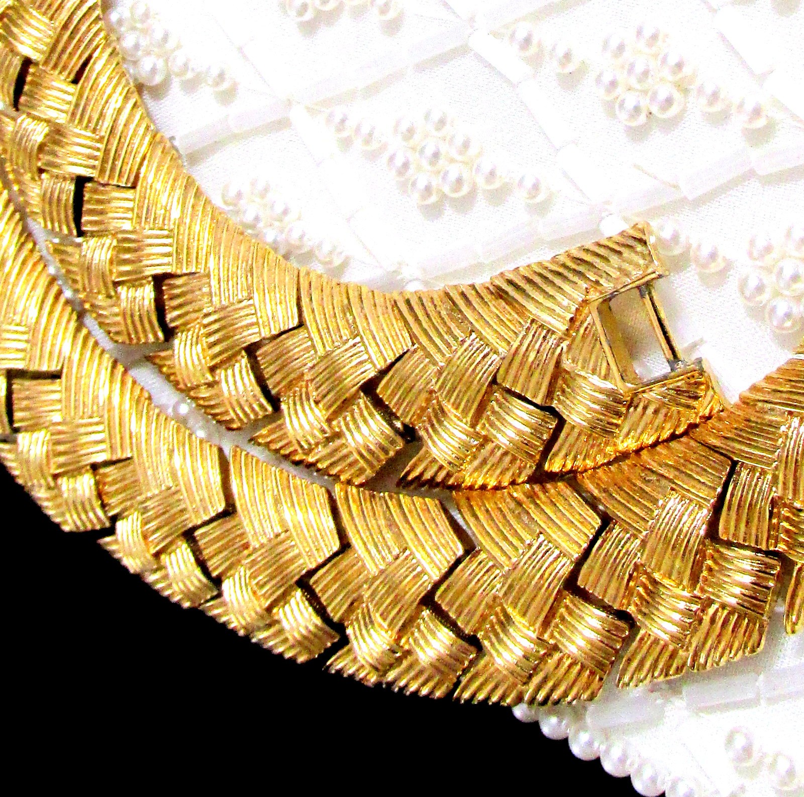 VTG NAPIER GP BRAIDED WOVEN CHAIN 16″ NECKLACE ELEGANT CLASSIC EXC