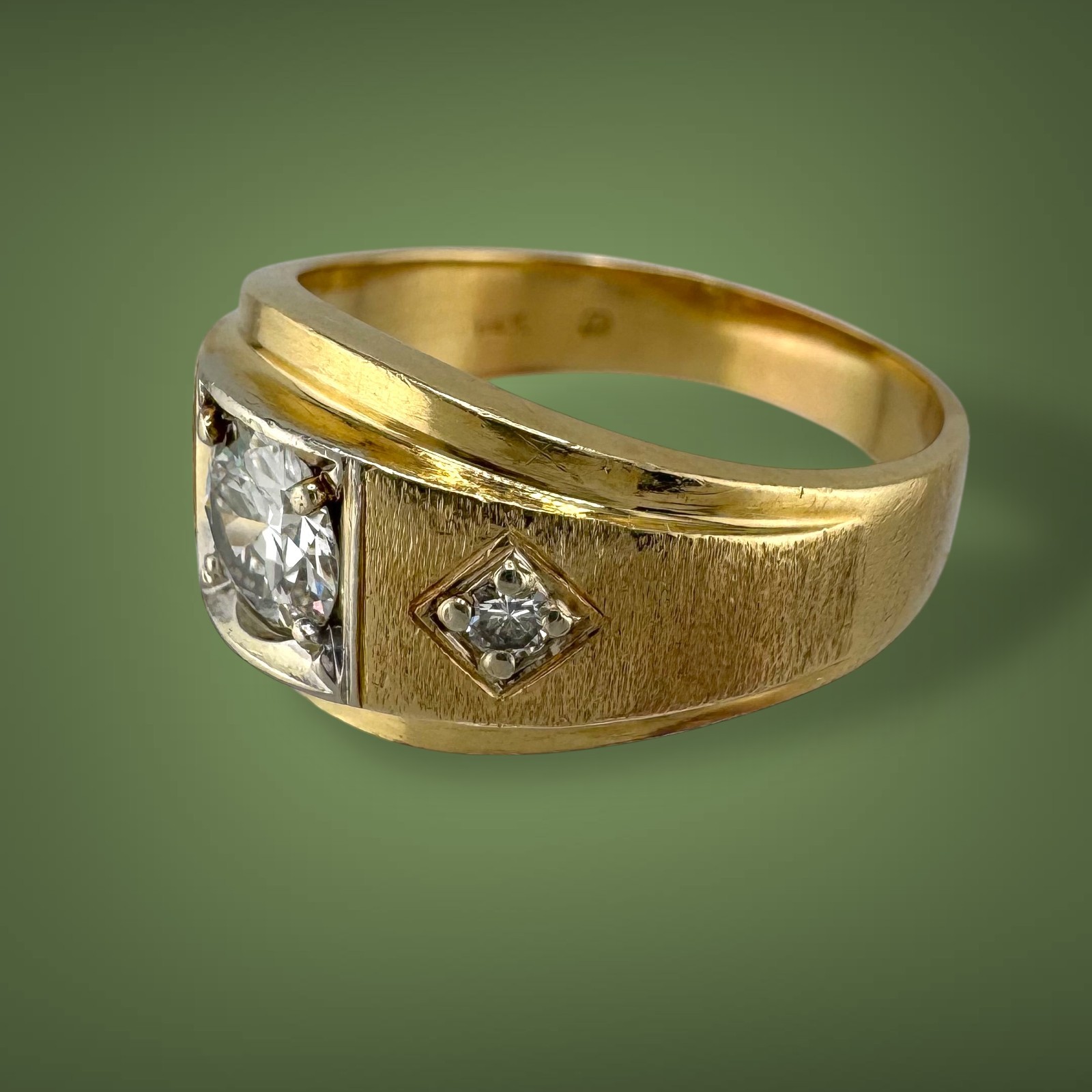 Vintage Circa 1950s–1960s 14K Yellow Gold 0.80ct Old European Cut Diamond Ring