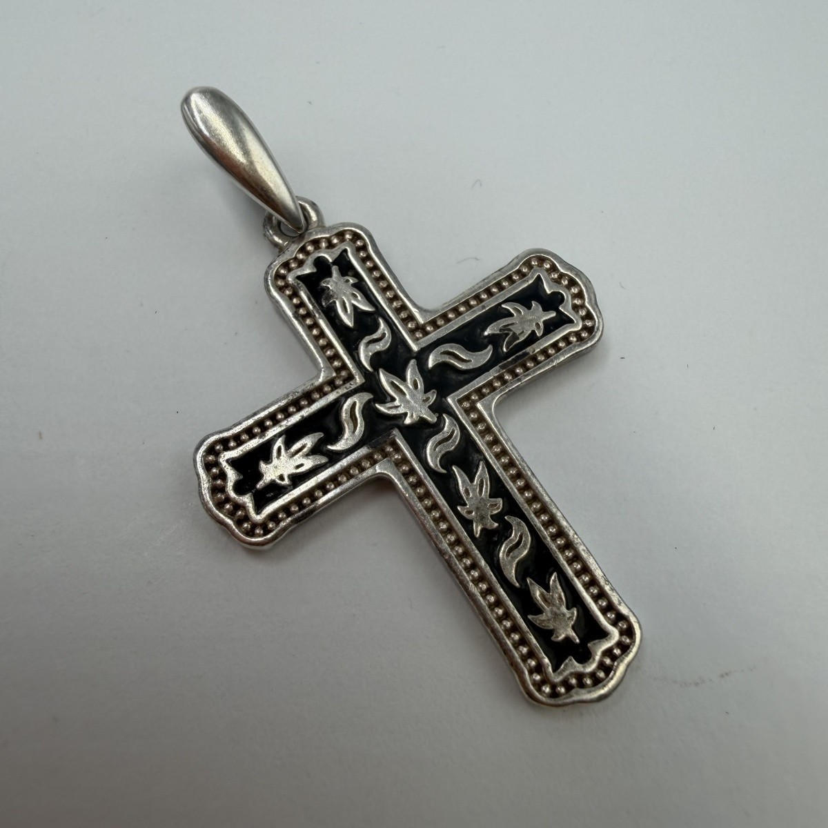 Vintage Pendant Icon Cross Enamel Sterling Silver 925 Jewelry Stamped Beautiful