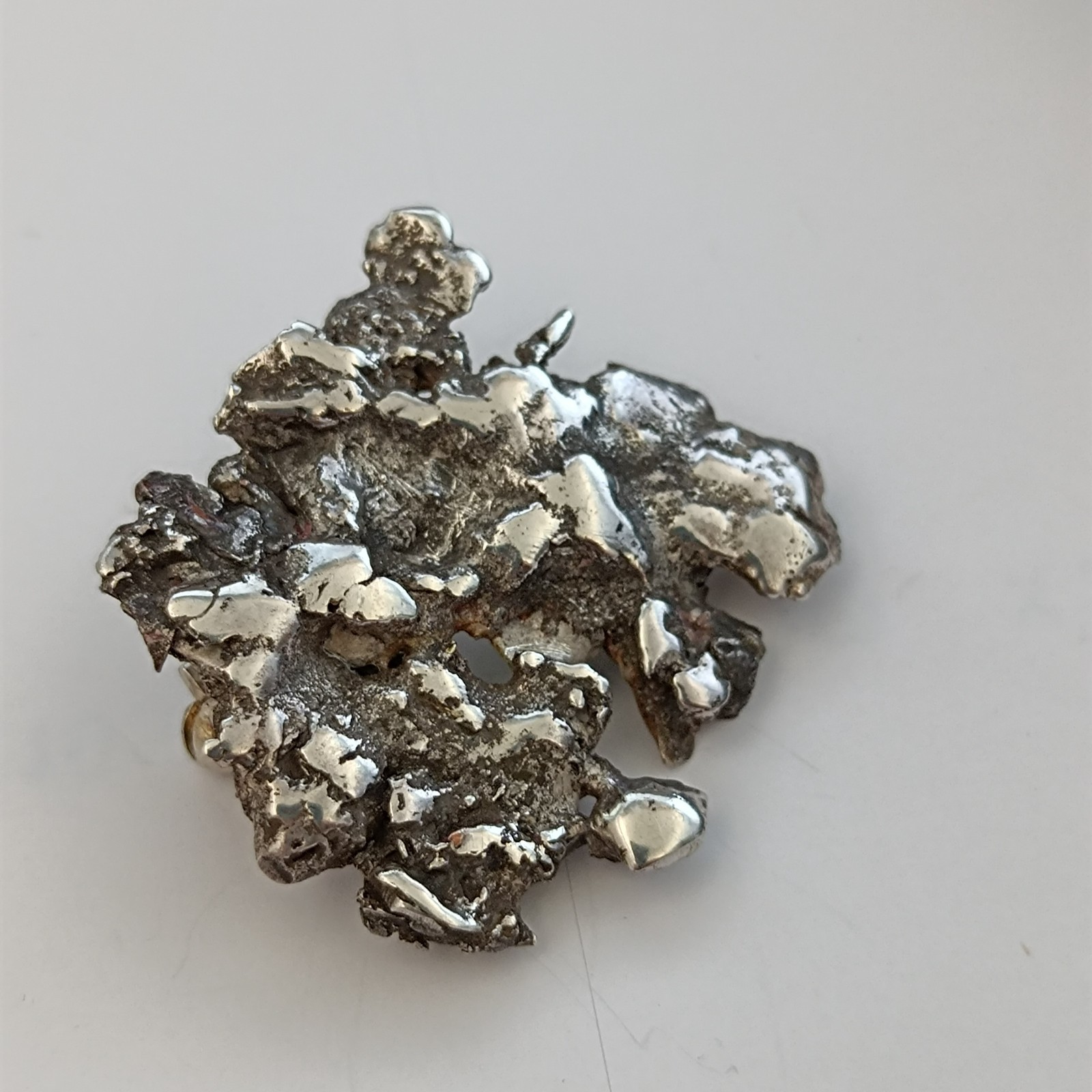 Brutalist Sterling Silver Brooch Modernist Abstract Sculptural Statement Artisan